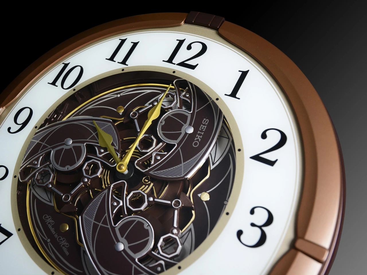 Seiko Metallic Brown Melody In Motion Musical Wall Clock QXM380B - Image 3