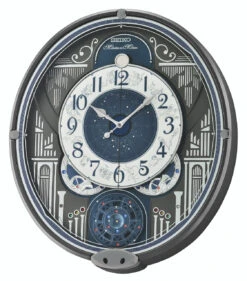 Seiko Melodies In Motion Metallic Dark Grey Musical Wall Clock QXM393N