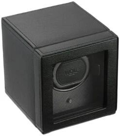 WOLF Cub Watchwinder With Cover In Pebble Black 461103